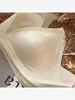 Japanese Sle Milk Satin Sl Small Chest Women's Underwear Deep V Ne Thin Strap Thin No Steel Ring Bra Summer