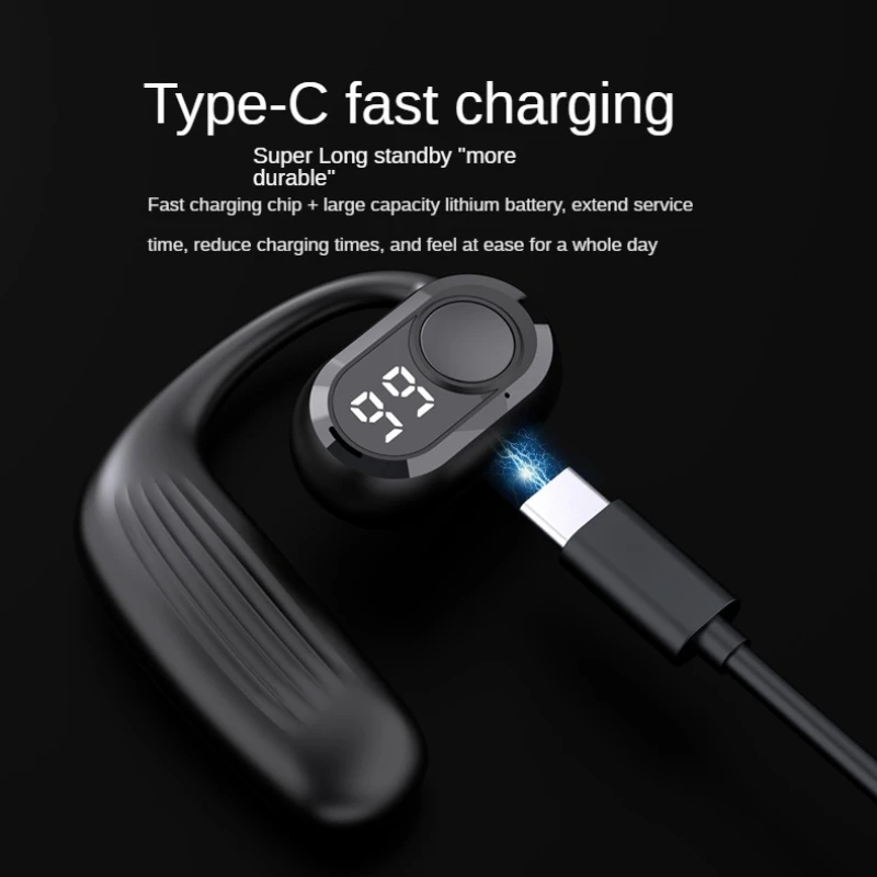 New Sport Bluetooth 5.4 Headphones W LED Display Headset Wireless Open Headset Running Bluetooth Headset Noise Reduction