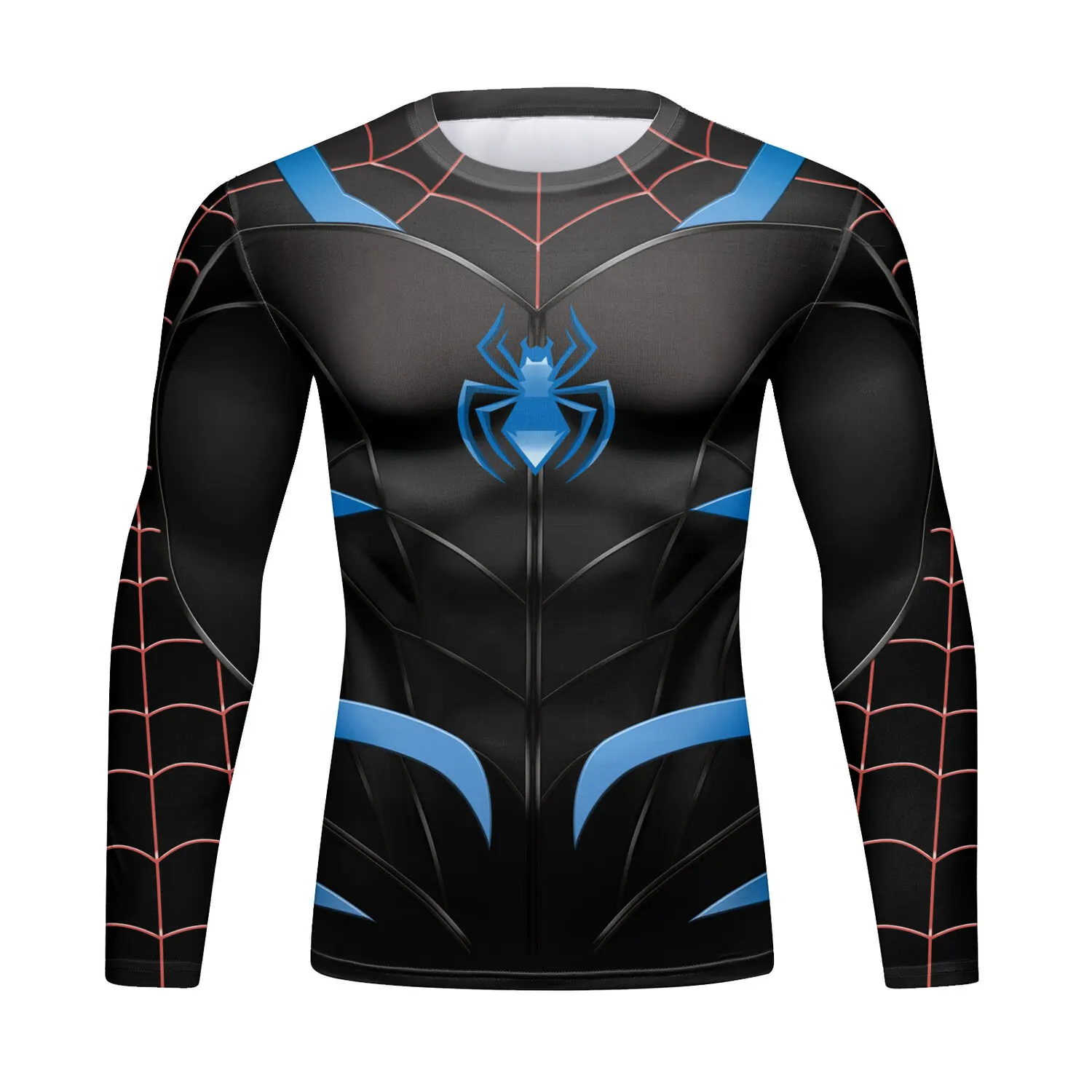 

Men's Compression Long Sleeve Slim Fit Track Shirt Cool Lightning or Flash Athletic Workout Running Long Sleeve T-Shirt（22453）