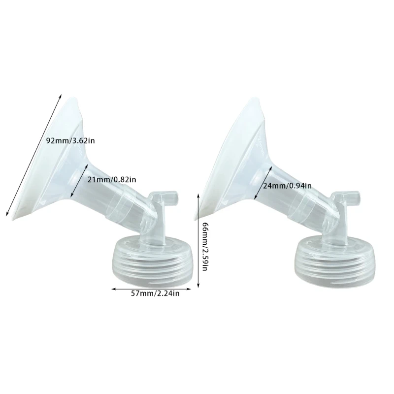 21mm/24mm Breast Pump Flange Inserts Upgraded Wide Neck Parts Wide Mouth Flanges for Electric Breast Pumps Accessories 5