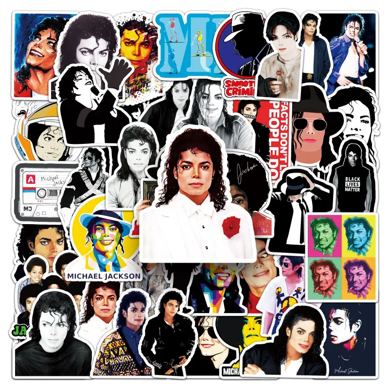 51 Adesivi Michael Jackson, Sticker Decorativi Fai-da-Te per Valigie, Auto, Tablet, Computer, Frigoriferi - immagine 2