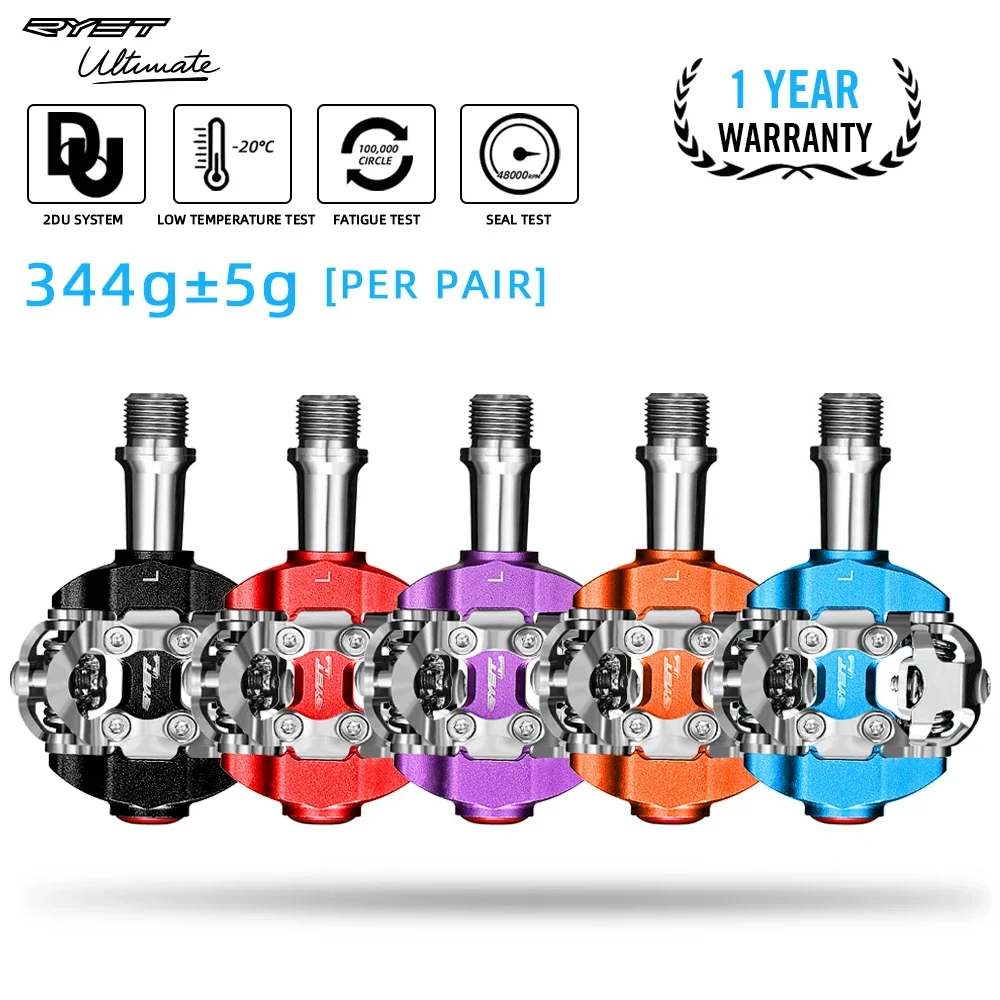 RYET MTB SPD Clipless Pedals Ultralight Dual Platform Mountain Bike - Image 5