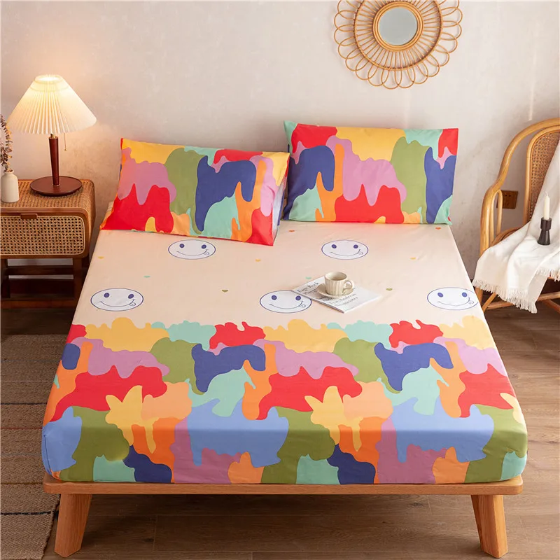 

New Pure Cotton Old Coarse Cloth Fitted Sheet Single Piece Cotton Bed Cover