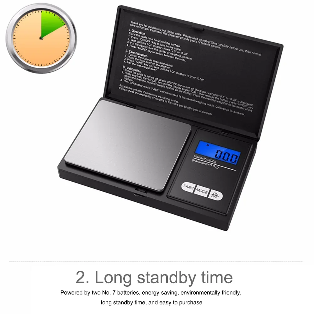 Digital Gold Jewelry Scale 1kg 0.1g High Precision Stainless Steel