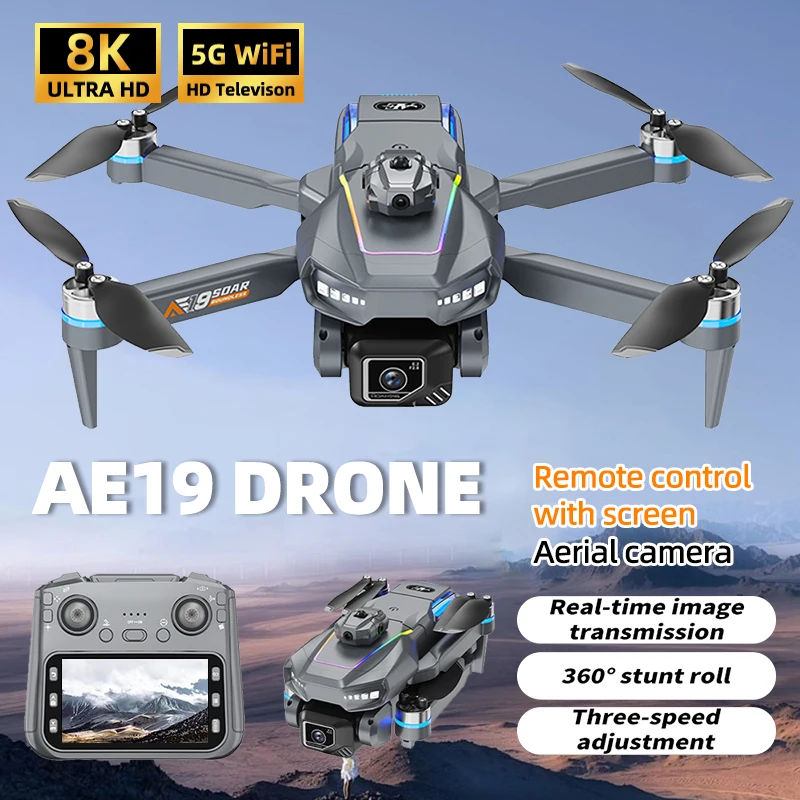 Per Xiaomi 2026 NUOVO AE19 Drone Con telecomando Evitamento Ostacoli 8K HD Doppia Fotocamera Brushless WiFi FPV Pieghevole Quadcopter