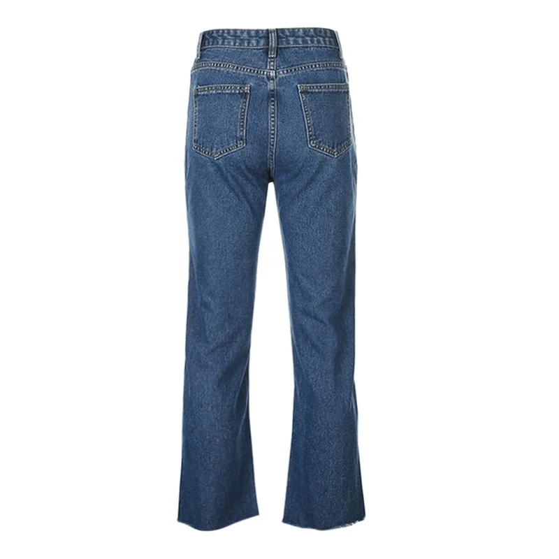 Women Spring Autumn Loose Comfortable Denim Pants 2024 High Waist Slim Butterfly Embroidered Straight Casual Classic Jeans Pop