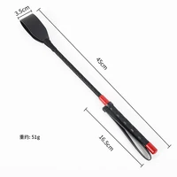 45cm Black PU Leather Short Straight Whip,Flogger Paddle Horse Whip,Riding Crop Equestrian Horsewhip 2