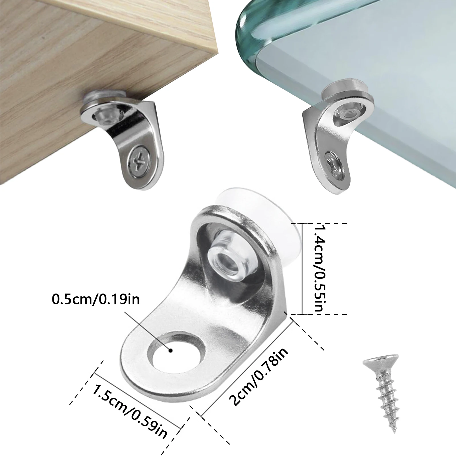 Glass Clamp Adjustable Zinc Alloy Glass Clip Shelf Clamp Holder Flat Back Mount Holder For Partition Board Desk 100Pcs