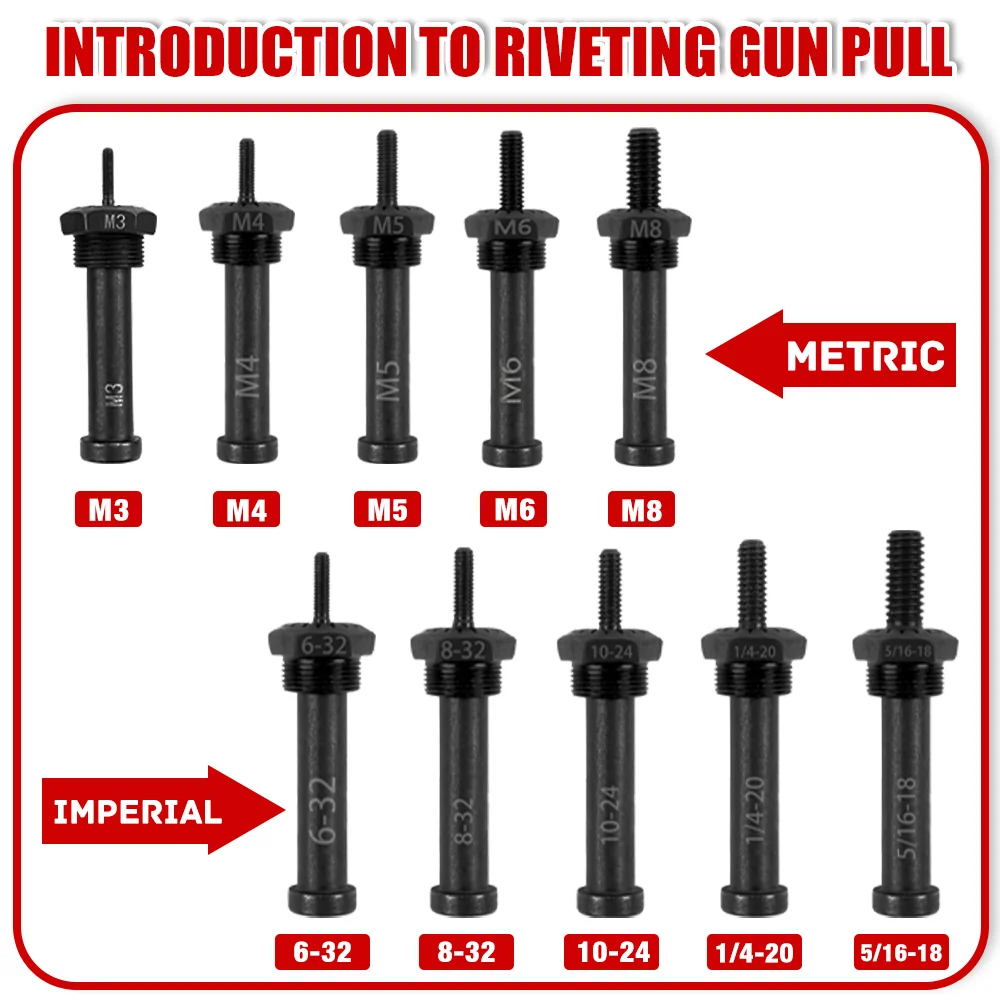Electric Riveting Machine Metric M3 M4 M5 M6 M8,British 6-32, 8-32, 10-24, 1/4-20, 5/16-18,Rivet Nut Gun Converter,Riveting Tool