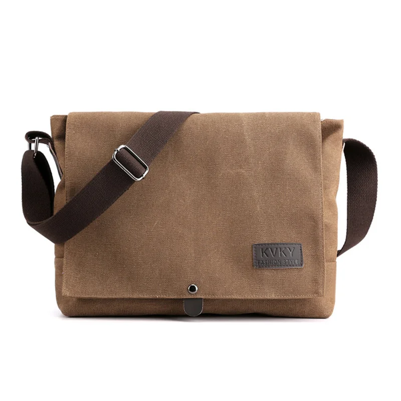 

2024 Men Bags Male Canvas Shoulder Bags Unisex Crossbody Messenger Bags Large Retro Satchels for Travel Envelope Briefcase Tote