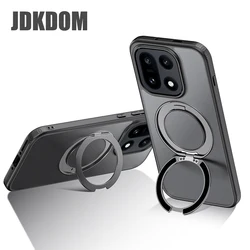 JDKDOM 360° Rotating Magnetic Ring Shockproof Matte Phone Case for OnePlus 15T (Black)