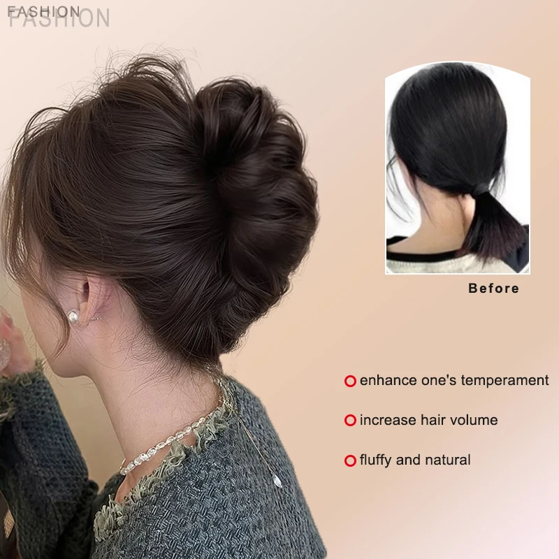 LUPU Synthetic Elegant and Messy Curly Elastic Claw Clip Hair Bundle Fluffy and Easy to Style Suitable for Daily use