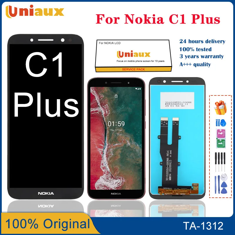 Lcd Originale Da 5.45 "Per Nokia C1 Plus Display Lcd Touch Screen Digitizer Assembly Per Parti Di Ricambio Lcd Nokia C1 Plus Ta-1312