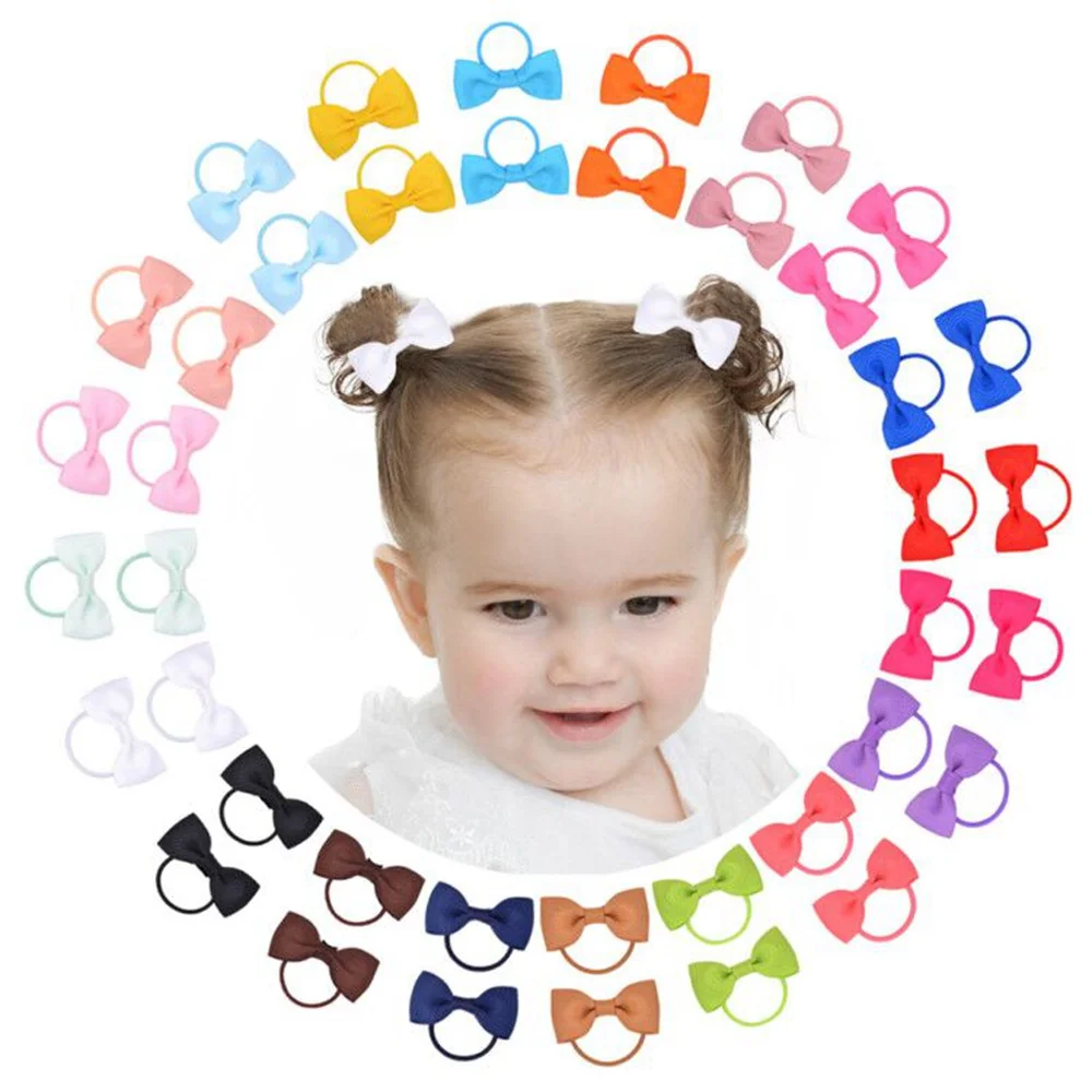 Lot de 5, 10 ou 20 nœuds de cheveux en caoutchouc pour bébés, bandes élastiques pour filles, accessoires pour cheveux, vente en gros