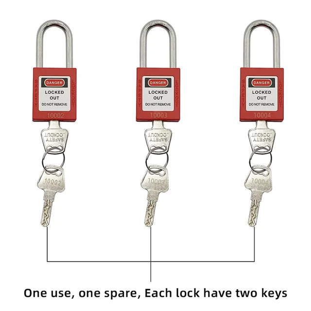 ZIZI Lockout Tagout Set -Lockout Tagout Tag, Nylon Tie, Nylon Storage Bag, Redsafety Padlock, Lockout Tagout Locks ( Red Set ) 3