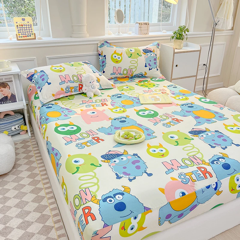 Bedspreads Cartoon Kids Bedding Fitted Sheet Elastic Band Around Mattress Cover Single King Size Sabanas Bed Cover Bed Sheets 4