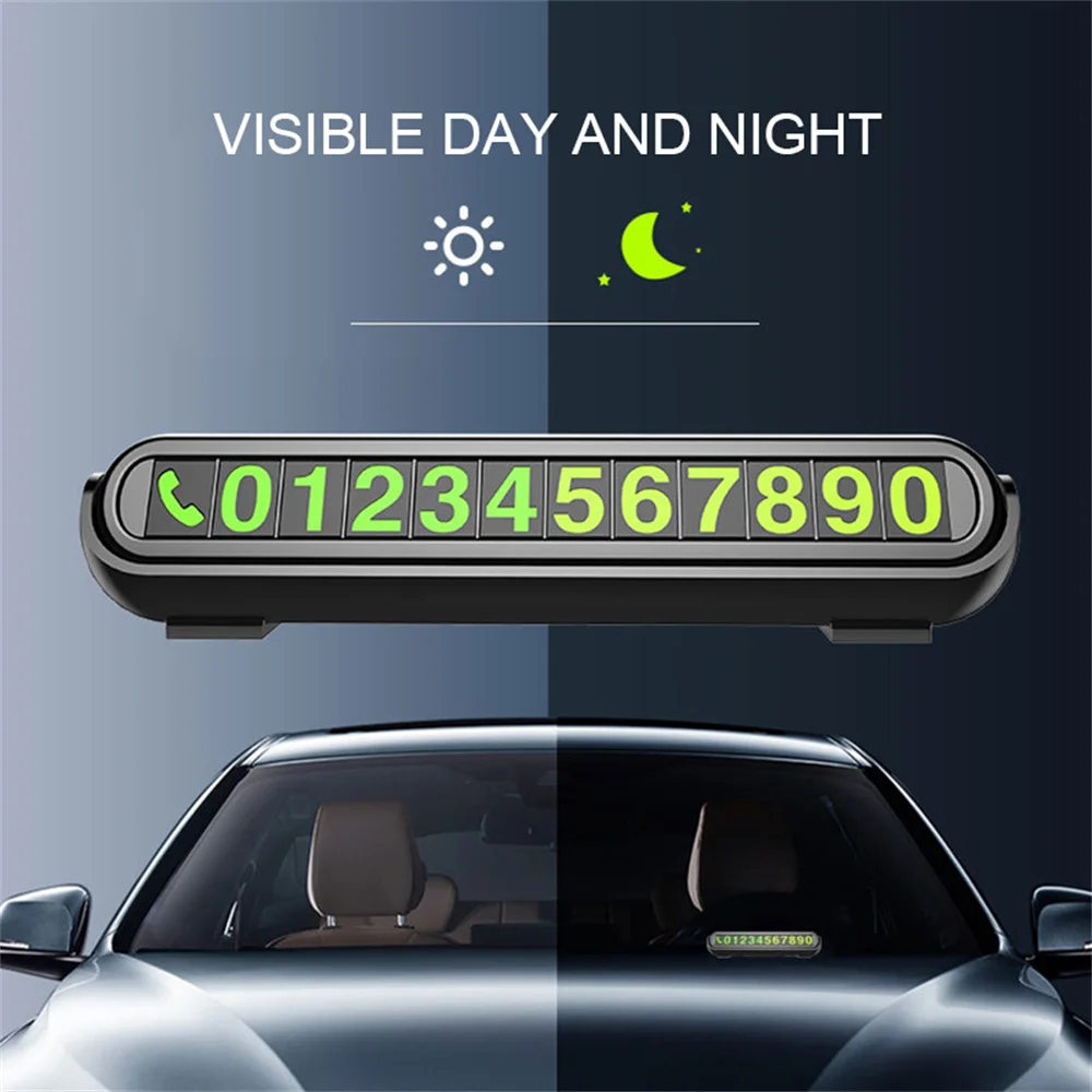 

Luminous Car Temporary Parking Card Auto Styling Phone Number Plate Telephone Number Park Stop Sticker Auto Accessories