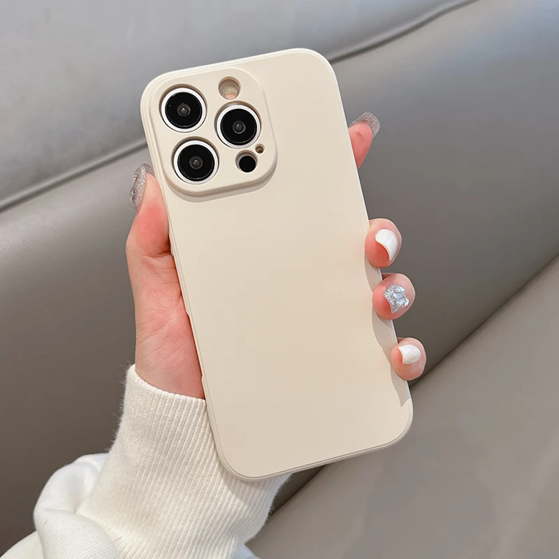 Vibrant Candy Color Silicone Phone Case with Lens Protection & Shockproof Back Cover