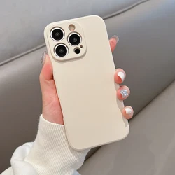 Vibrant Candy Color Silicone Phone Case with Lens Protection & Shockproof Back Cover - iPhone 13 Mini (Beige)