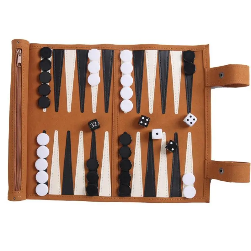 1 Set Backgammon Western Land War Chess Set Classic Strategy Board Game Wooden Playing Pieces Dice Cups For Travel Table Games