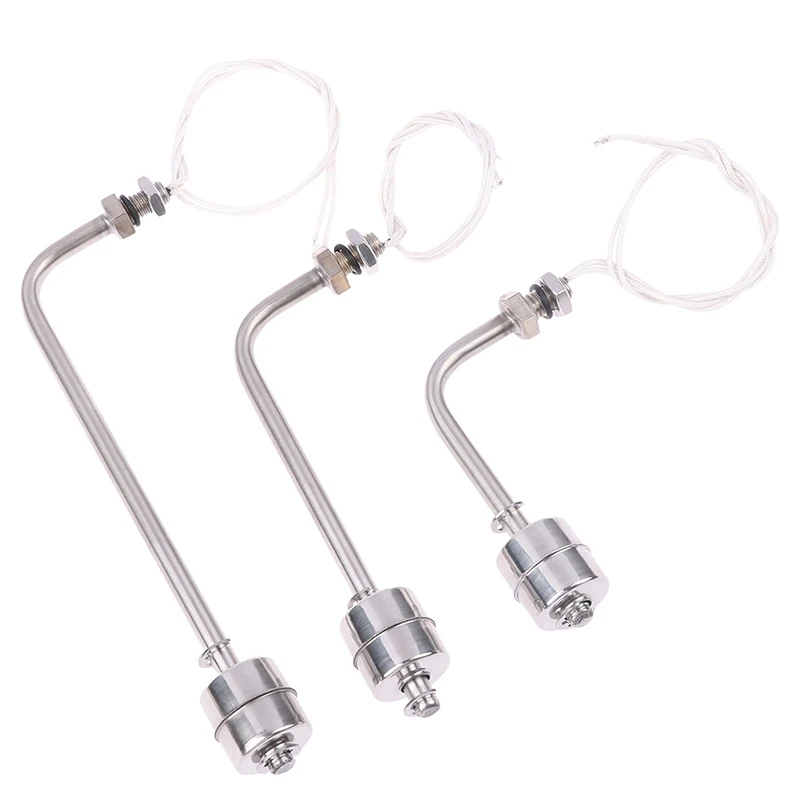 75-400mm Stainless Steel Float Switch L Type Liquid Water Level Sensor Switch Internal Float 90 Degree AC 220V