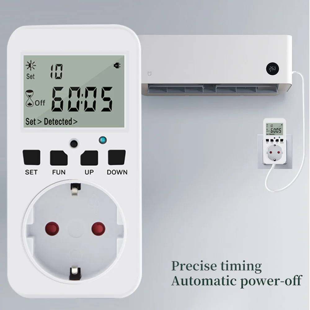 TOPEAST Digital Timer Socket Cycle Programmable 120V-60Hz 15A with UK/US/FR/EU