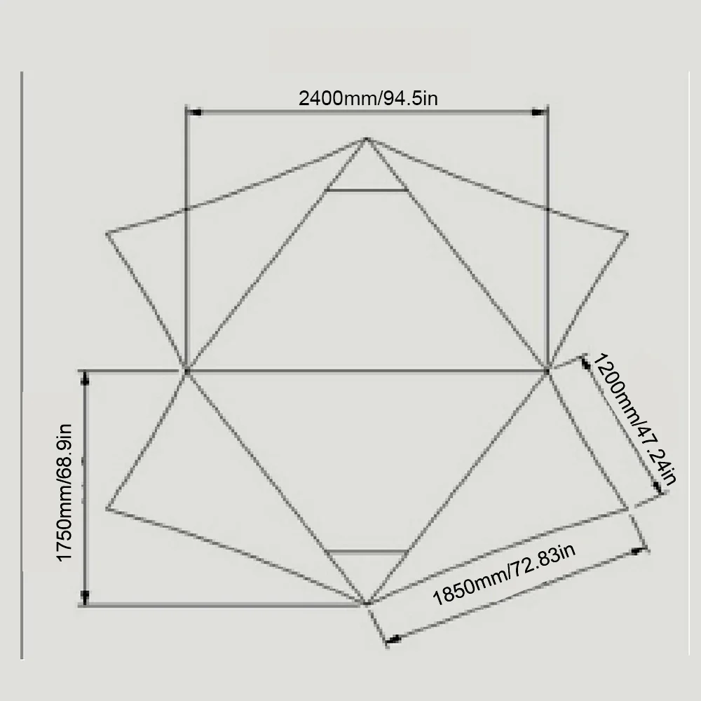 Description Picture 2 of itemSilnylon Ultralight Flysheet Outdoor Camping Tent Waterproof Rainfly Backyard UV Protection Sun Shelter Canopy Trap Autumn