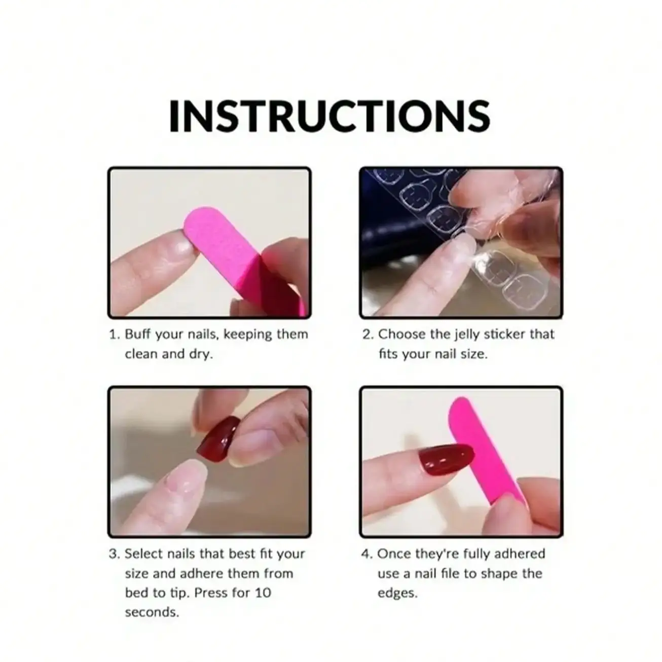 French Nails 24 PCs Short French Heart Minimalist Nails 1 Jelly Gel 1 Nail File
