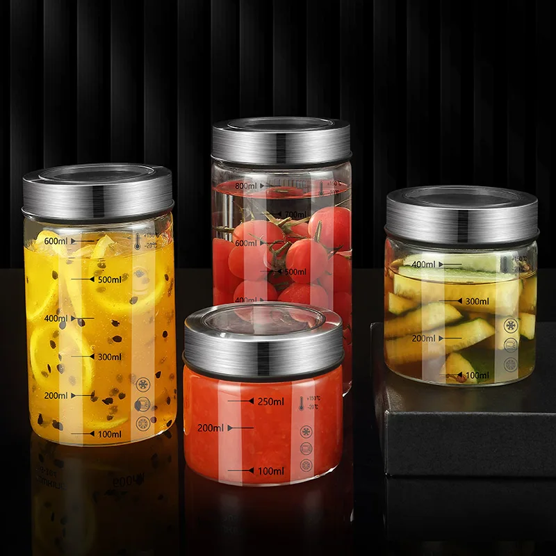 Glass Bottle Sealed Jar Household Jar Pickled Ginger Storage Jam Bottle Dipping and Slicing