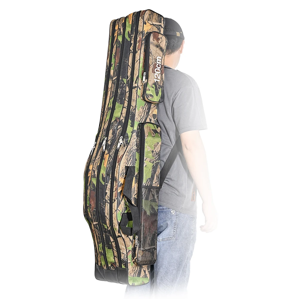 

3 Layer Folding Fishing Tackle Backpack 120cm Fishing Rod Reel Carrier Organizer Waterproof Multifunctional for Outdoor Fishing