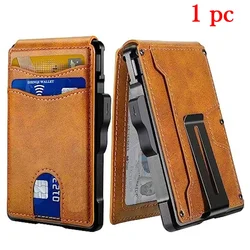 Sleek Men's RFID - Blocking Carbon Fiber Wallet - Slim, Secure Cardholder (Brown)