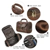 Contact's Men Business Travel Wash Toiletry Bag Crazy Horse Leather Washing Tool Storage Bag Cosmetics Handbag 5