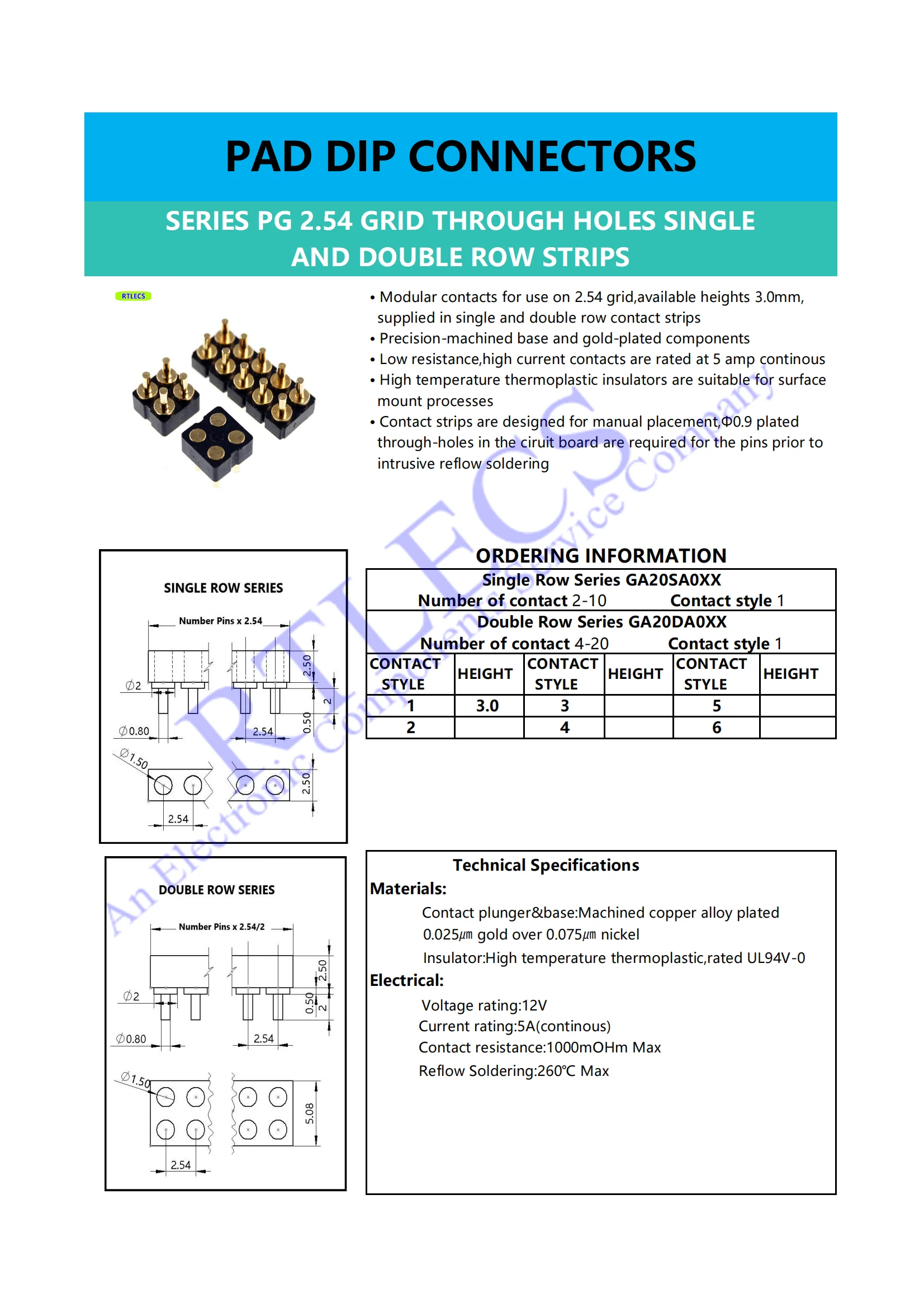 2 Stück federbelasteter Pogo-Pin-Stecker 4 6 8 10 12 14 16 20 Positionen zweireihig SMD THT DIP-Gitter 2,54 mm.1 Zoll Strom DC – Detail 13