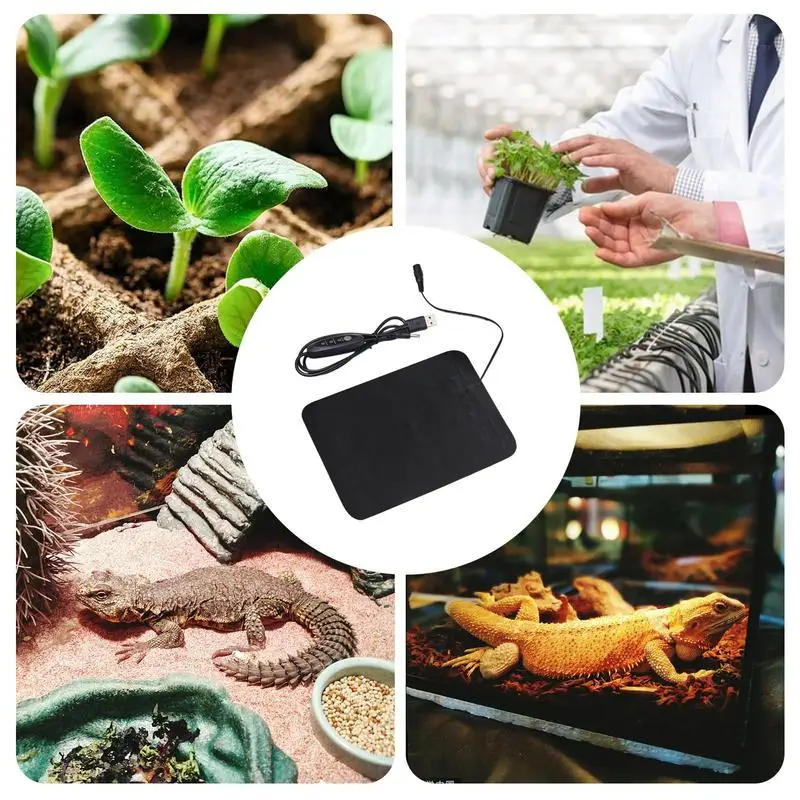 8.5W Seedling Heat Mat 5V 2A Plant Seed Germination Propagation Warm Pad 45-50 degree Vegetable Winter Anti-cold Heat Mat