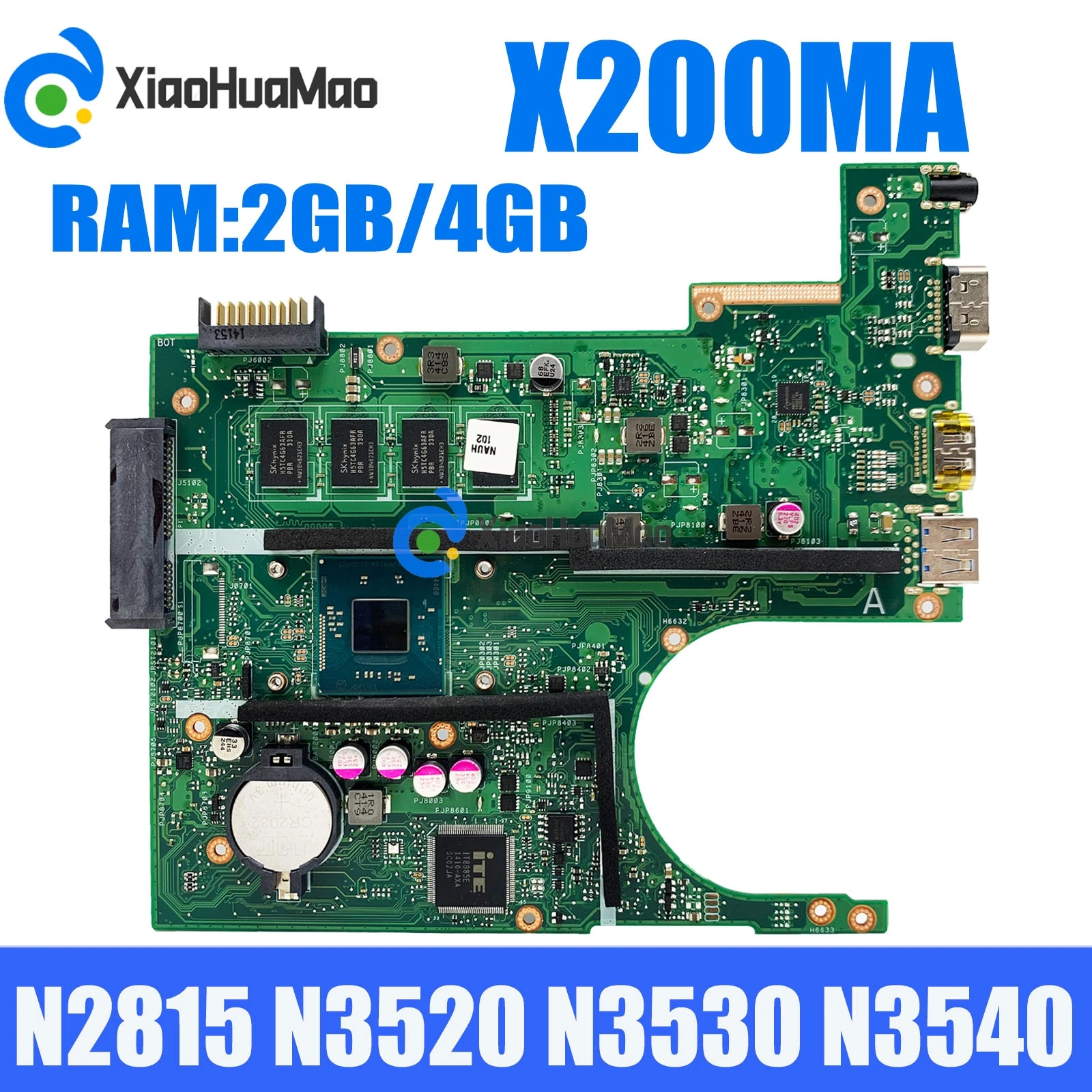 X200MA с N2815 N3520 N3530 N3540 CPU 2 Гб-RAM Материнская плата ASUS F200MA F200M X200M X200MA материнская плата для ноутбука