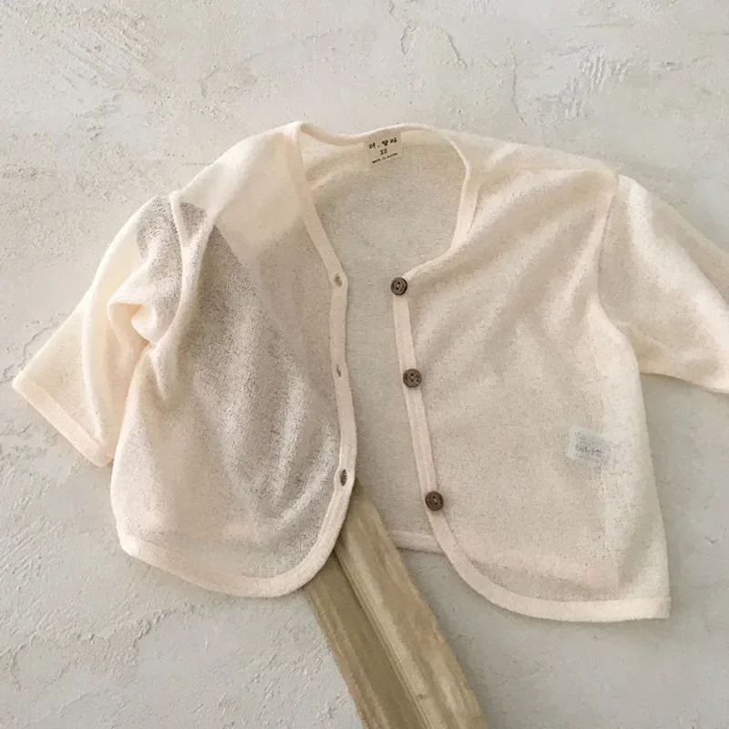 Thin Cotton Cardigan Solid Infant Long Sleeve Sunscreen Jacket Toddler Casual Floral Coat Boy Girl Children Top Clothes B229