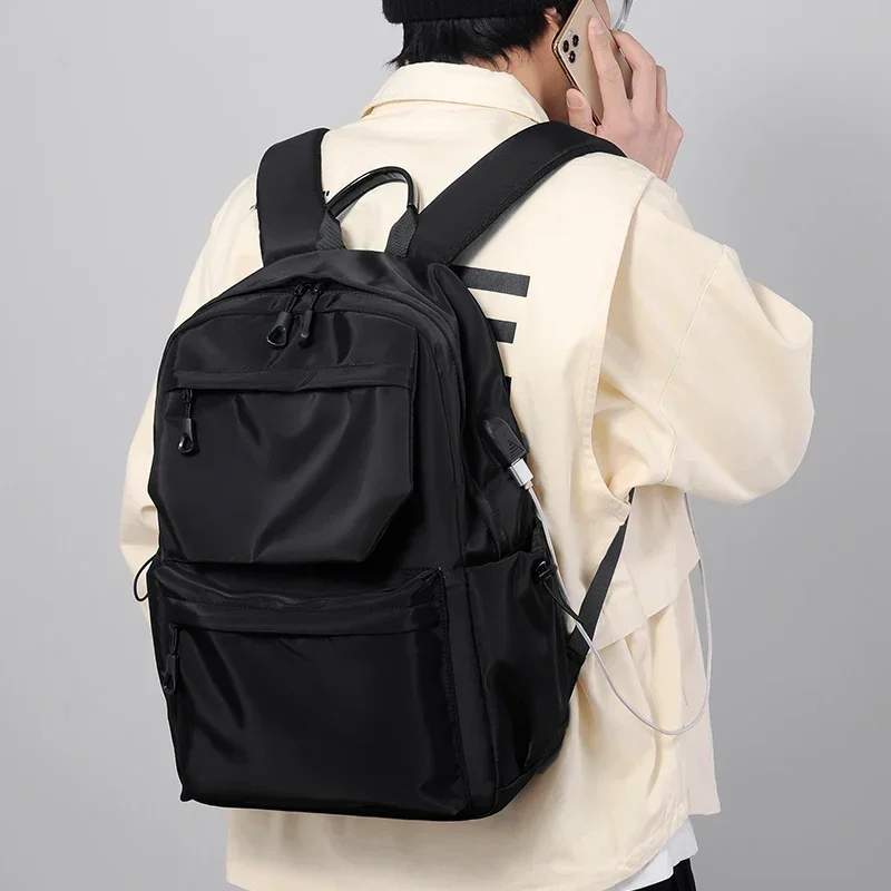 Men's Waterproof Polyester Backpack - Large Capacity Travel & School Laptop Bag 6