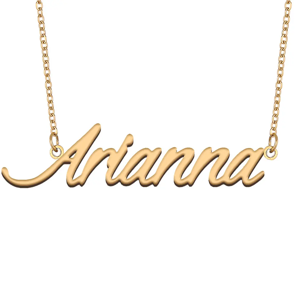 

Arianna Name Necklace for Women Stainless Steel Jewelry Gold Color Nameplate Pendants Collares Para Mujer Letters Choker