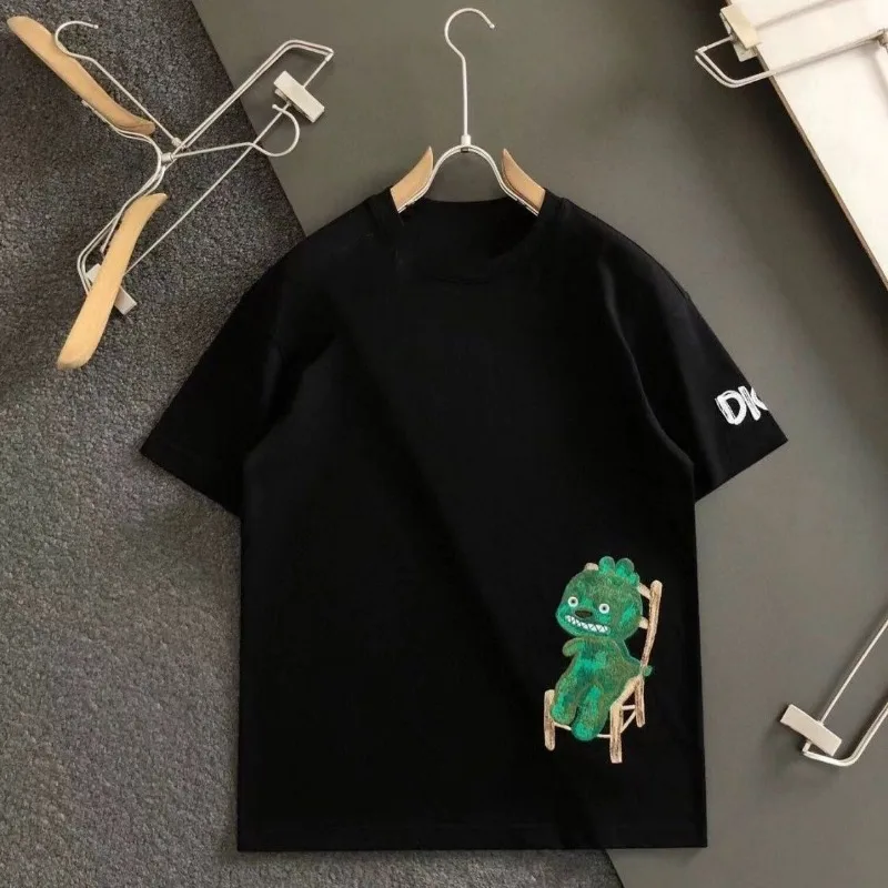 Pure cotton summer new trendy brand cartoon trend printing round neck loose short-sleeved men's and women's T-shirt casual top