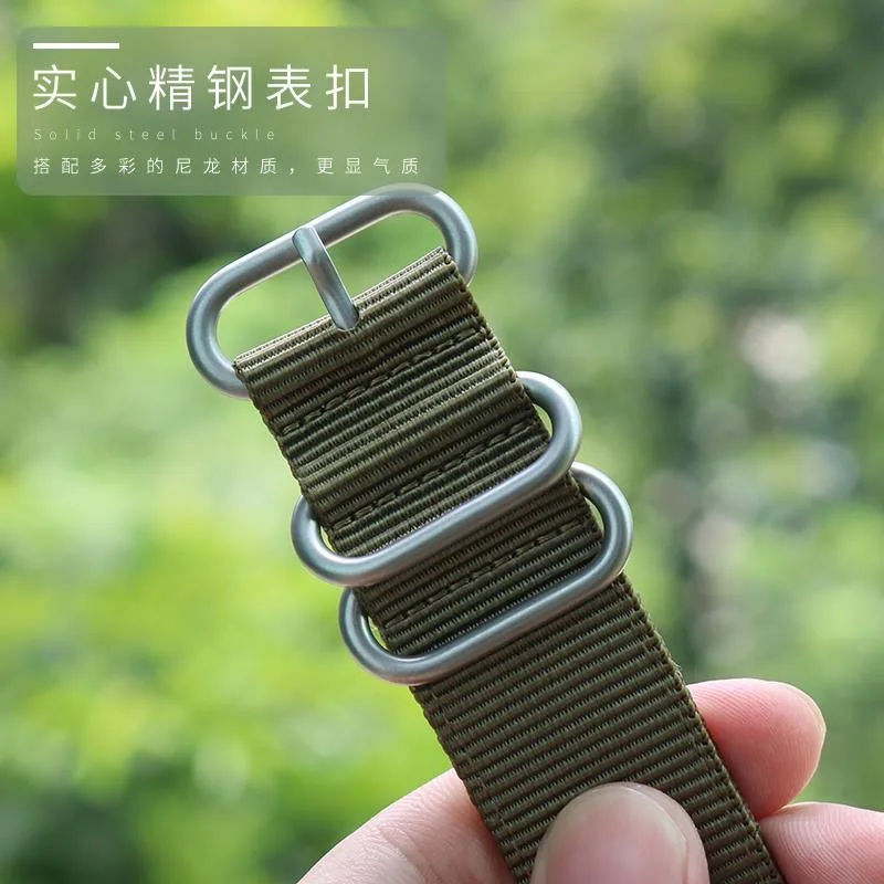 Premium Nylon Woven Canvas Watchband with Fine Steel Buckle – Universal Fit Watch Strap