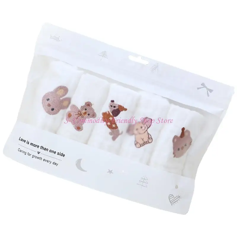 85AE 1pc/5pcs Atmungsaktive Neugeborene Gesicht Handtuch 6-Schicht Saugfähigen Spucktücher 25x25cm – Detail 1
