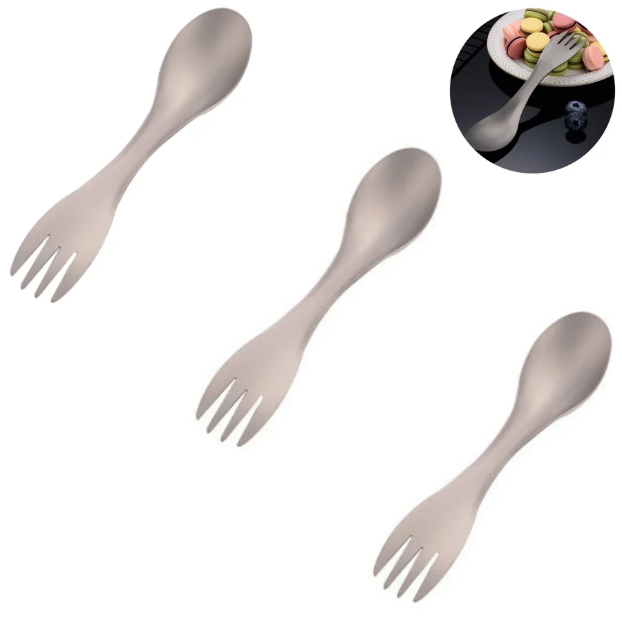 Spork Kids Stainless Steel Spork - 2-in-1 Foldable Spoon And Fork For Camping Hiking Travel Compact Eating Utensil With Locking Clip Clearance Madic 6