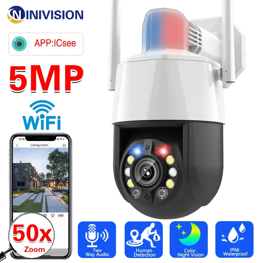 

30X 50X Optical Zoom 5MP HD Wifi PTZ IP Security Camera ICSee 2 Way Audio Outdoor Waterpoof Wireless CCTV Surveillance Camera