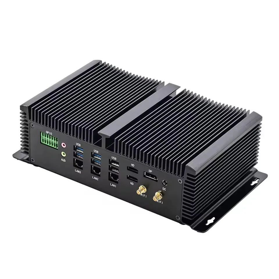 Solid Firewall NAS Industrial Computer Intel i7 1355U i5 1335U 3xi226-V 2.5G 2xDDR5 2xPCIe4.0 1xSATA 8xCOM GPIO Fanless Mini PC 5