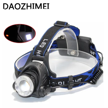 5000 루멘 LED 충전식 헤드라이트, 캠핑 줌 토치, 18650 배터리 사용, 자동차 충전기, 낚시 조명, XM-L T6 L2
