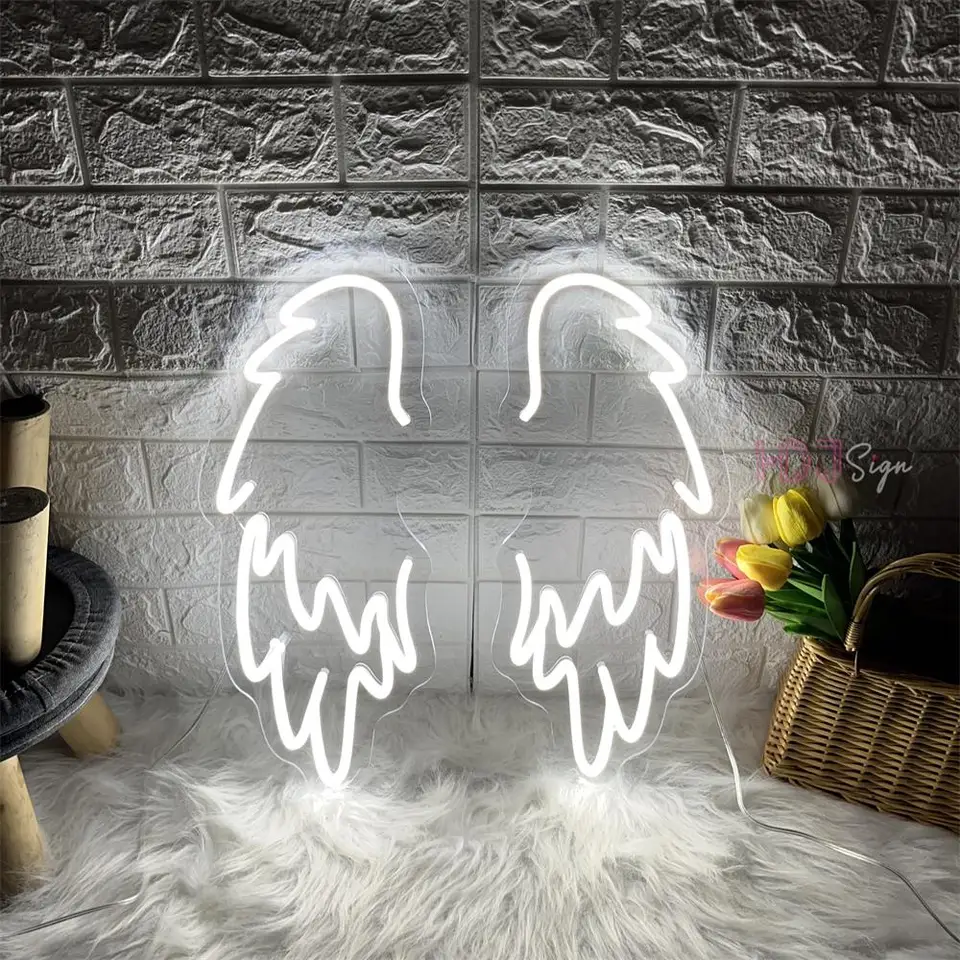 エンジェル　羽　撮影スポット　LEDネオンサイン　オーダーメイド可 エンジェル羽撮影スポットLEDネオンサインオーダーメイド可