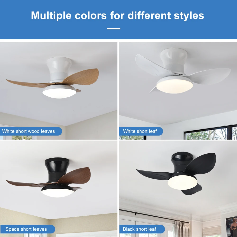 Living room, dining room, mini fan light, Nordic ceiling fan light, high wind power, study, hallway, bedroom, ceiling mounted el 2