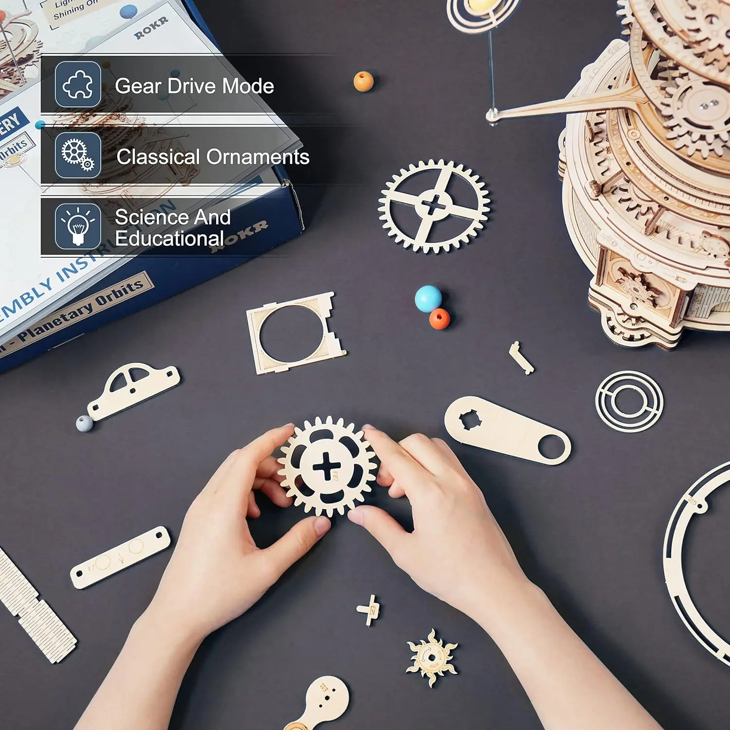 Robotime Wooden Model Kits 3D Puzzle Solar System ST001 Build