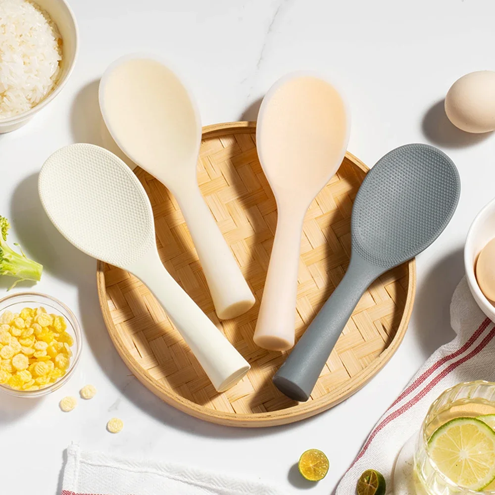 Silicone Cooking Spoon 1Pcs Silicone Non-stick Anti-scalding Pot Rice High-temperature-resistant Durable Kitchen Gadgets