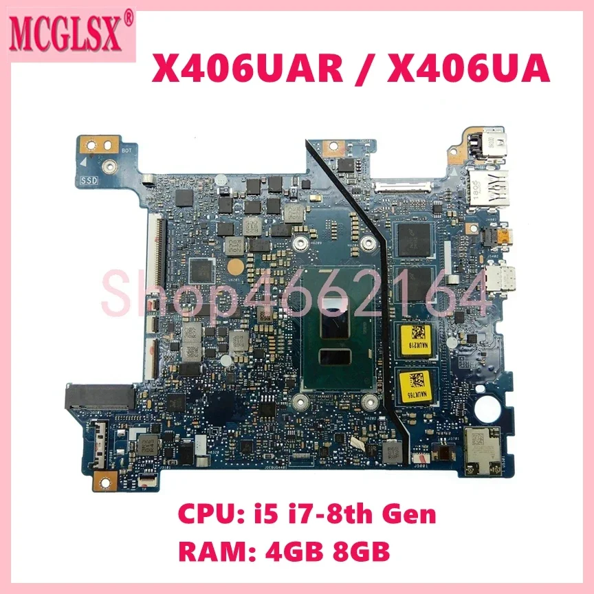 

X406UA с i5 i7-8th Gen CPU 4GB/8GB-RAM Материнская плата ASUS VivoBook S406 S406U V406U X406U X406U X406UA x406hid материнская плата для ноутбука